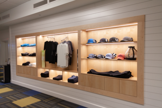 LED Lit Retail Shelving and Storage Unit at Bay Harbor Yacht Club