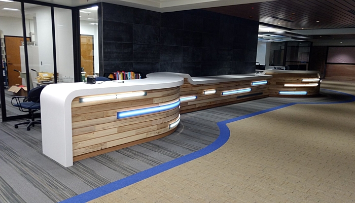 Custom Desk at Saginaw Valley Library in Bay City, Michigan